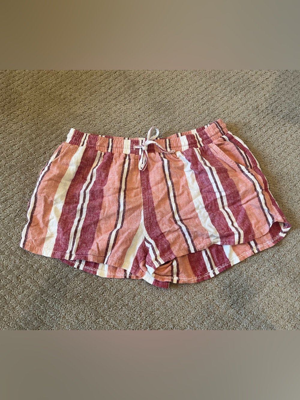 Striped Pink and Cream Casual Universal Thread Shorts